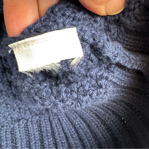 . Crew Cable Knit Cardigan Sweater Womens XL Navy Blue Academia Old Money - Picture 5 of 10